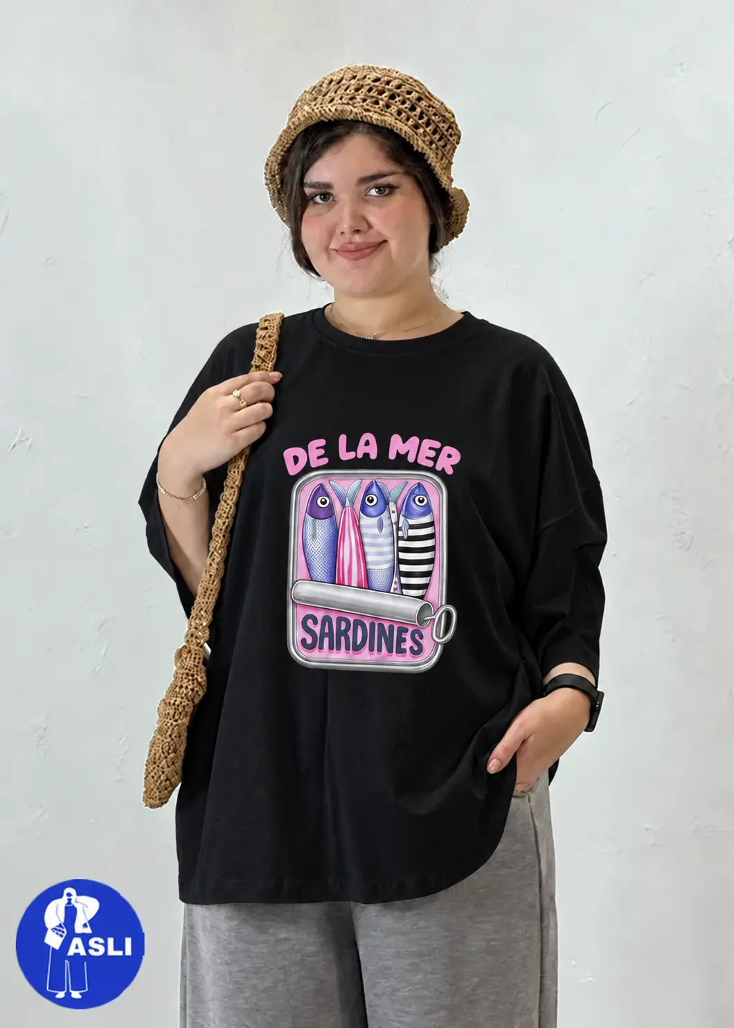 تیشرت باکسی سایز بزرگ Sardines